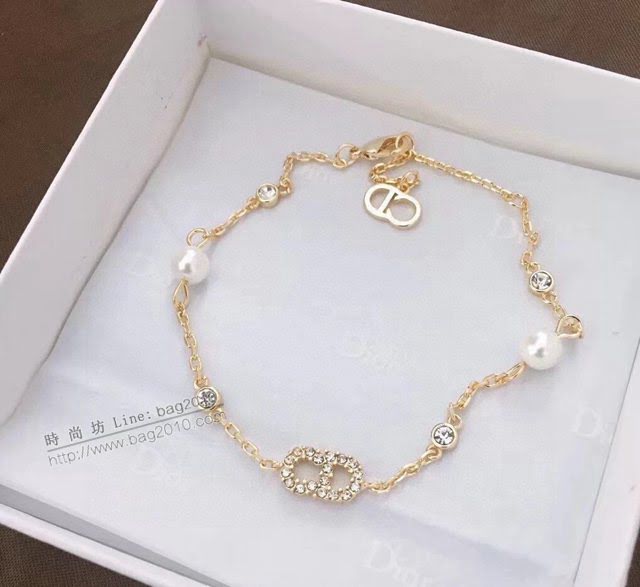 Dior飾品 迪奧經典熱銷款cd鑲鑽手鏈項鏈套裝  zgd1403